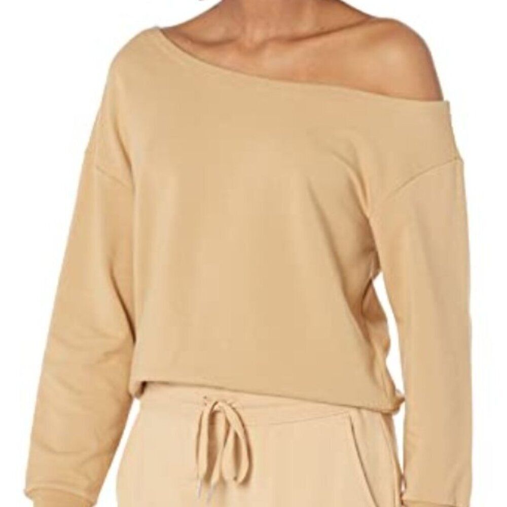 Daily Ritual Women's Terry Cotton & Modal Off Shoulder Sweatshirt - NWT